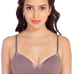 Women's Solid Semi/Medium Coverage Padded Non-Wired Satin Panelled T-shirt Bra-20