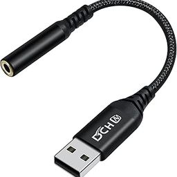 USB to 3.5mm Audio Jack Adapter Headphone Mic USB-A to 3.5 mm AUX Cord TRRS Interface 4 Pole Female External Stereo Sound Card for Headset Earphone Speaker PS4 PS5 PC Laptop Desktop, Black-21