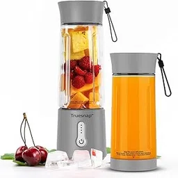 Truesnap QUIX PRO Portable Blender 500ml | USB-C Rechargeable Juicer Mixer | 6 Blades, 230W Motor, 4000mAh Battery | Personal Electric Smoothie Blender for Shakes, Travel, Fruit, Gym Use-Grey-picture-38