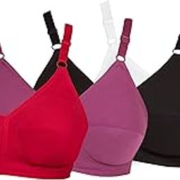 U Shaped Back - 100% Cotton Full Figure Bra - Minimizer - Non Padded - Full Coverage Wirefree Seamed Bra-image-10