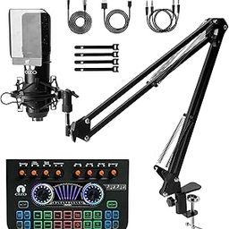CEZO Professional Condenser Microphone with X3 Sound Card | Condeser Mic Set with Compact Microphone Pop Shield |Live Sound Card| Boom Arm Stand| Shock Mount for Recording Podcasting & Live Streaming-image-15