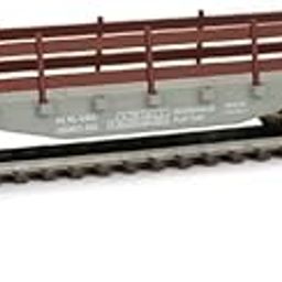HO Scale Train 40-Foot Flatcar with Guard Rails, 1:87, Model Train Car No.98060-image-79