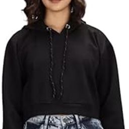 Solid Crop Hoodie for Women Full Sleeve-image-58