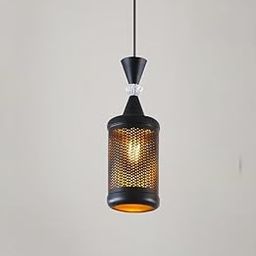 OJIT Modern Black Round Hanging Pendant Light with Lezar Cutting Shade Elegant Adjustable Height Ceiling Fixture for Kitchen Island, Dining Room, Bedroom (Without Bulb)-image-96