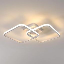 ELEPHANTBOAT® 50W Ceiling Light Modern LED Acrylic Square Ceiling Lamp, Large 3000K Warm White Light Lighting Fixtures for Living Room Bedroom Kitchen Study Office, 59CM-11