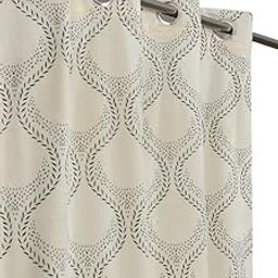 RIWAAYAT HOMES Heavy Velvet Fabric Luxury Attractive Looks Room Darkening Royal Dmass Designer Curtains 7 Feet for Door, Cream, Single Piece-image-53