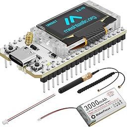 MakerFocus ESP32 LoRa V3 Development Board with 3000mAh Battery, 863-928 MHz Antenna Integrated WiFi Bluetooth SX1262 CP2102 0.96-inch OLED Display Type C for Meshtastic IoT Arduino Intelligent Scene-0
