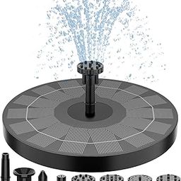 AISITIN Plastic 2.5W Solar Bird Bath Fountain Pump, Solar Fountain Pump for Bird Bath with 6 Nozzles, 6.7" Solar Powered Water Fountain Pump for Garden, Ponds, Pool, Fish Tank, Outdoor and Aquarium-4