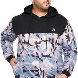 Men's Full Sleeve Printed Hooded Plus Size Sweatshirt-image-49