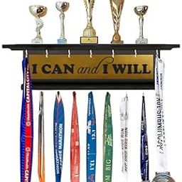 Sanvox Engineered Wood Large Medal Holder | I Can and I Will | Brown-image-58