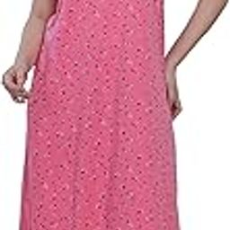 Women's Cotton Sleeveless Nighty | Soft & Comfortable Knee Length Sleepwear with Pockets | Floral Printed Night Dress for Women-image-35