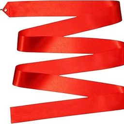 Decoration Gymnastic Rhythmic Dance Ribbon Streamers with Stick, 4 Colors - Blue, Green, Red, Yellow (Red)-image-9