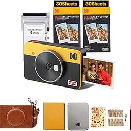 KODAK Mini Shot 2 Retro 4PASS 2-in-1 Instant Camera and Photo Printer (2.1x3.4 inches) + 68 Sheets Gift Bundle, Yellow-13