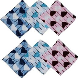 400 GSM Microfiber Handkerchief, Super Soft & Absorbent Hankies for Women, Kids & Newborns, 25x25 cm (Pack of 6)-92