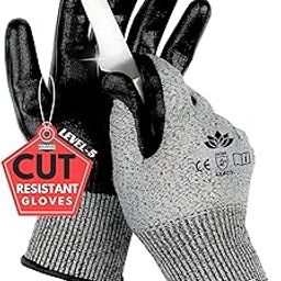 F8WARES Nitrile Coated Level 5 Cut Resistant Hand Gloves - Heavy Duty Safety Gloves for Men - Multipurpose Working Industrial Gloves Used for Gardening Kitchen Vegetable Cutting, Mechanical Work-picture-16