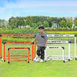 Enakshi (LABEL) Creations Soccer Goal for Kids with Ground Nails Compact Kids Toy for Yard Sports White 120x80cm-picture-2