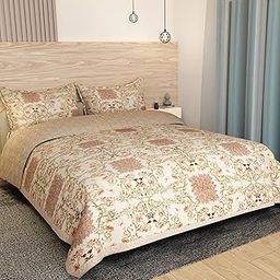 Akshya Reversible bedcover Quilted 100% Cotton Bedsheet King Size, can be uses as ac Quilt, Supersoft Bedding Bedcover Set with 2 Pillow Covers-19