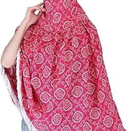 Women Sun Coat Scarf Face Cap Head Cover With Double Layer Mask Jaipuri Sanganeri Cotton Printed Stole For All Ladies and Girls-image-36