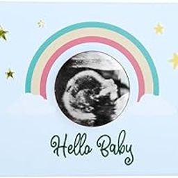My Baby's Heartbeat Bear Ultrasound + Pregnancy Photo Album for 4x6 photos, Holds up to 100 Photos, Blue-17