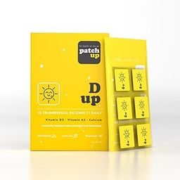 PATCH UP - D Up | Vitamin D patches | Skin-friendly | Improves immunity | Promotes bone strength | Supports heart health | Loaded with vitamin D3, K2, and calcium (12)-45