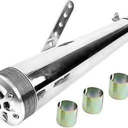 CALANDIS™ 45mm Long Exhaust Motorcycle Slip-on Muffler Pipe Silver for Harley | Silencers, Mufflers & Baffles | Exhausts & Exhaust Systems | Motorcycle Parts | Parts & Accessories-5