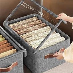 Suicune Clothes Storage Bags - Foldable Blanket Storage Bins for Organizing Bedroom, Closet, Clothing, Comforter, Organization with Clear Window, Lids and Carry Handles-21