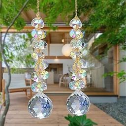 Mannikin Suncatchers for Windows Hanging Prism, 40mm auraro Crystal Suncatcher with Crystals Chandelier Beads, Hanging Crystal for car, Ceiling,Wedding, Party, Gift(2 pcs)-image-19