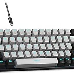 MageGee Portable 60% Mechanical Gaming Keyboard, MK-Box LED Backlit Compact 68 Keys Mini Wired Office Keyboard with Blue Switch for Windows Laptop PC Mac - Grey/Black-27