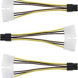 DKURVE Dual 4 Pin Molex Male to 6 Pin PCI-Express Female Adapter Power Cables for Video Graphics Card (Pack of 3)-17