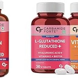 Carbamide Forte Plant Based Veg Collagen Tablet For Skin & Hair & Japanese Reduced L Glutathione And Vitamin C Supplements for Skin Health | 90 Tablets + 30+30 Tablets-image-64