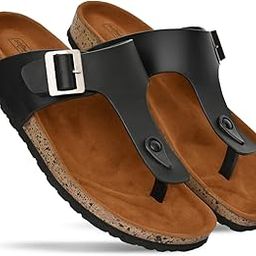 Men's Black Flip Flops Slipper With Adjustable Buckle Straps-picture-55