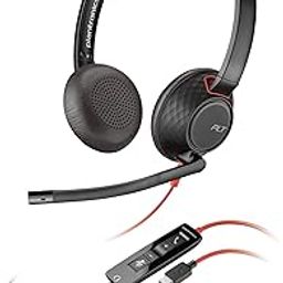 POLY Blackwire 5220 Wired Headphones On Ear Headset (Plantronics) - Flexible Noise-Canceling Boom Mic - Ergonomic Design - Connect To PC/Mac, Mobile Via USB-C, USB-A, Or 3.5 Mm - Works W/Teams, Zoom-19