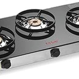 Bharat Hi Star Rich Flame Gas Stove, Manual Ignition, Brass Burners, Skid Proof legs (LPG, 3 Burner GT)-image-21