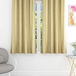 THE CONVERSION Premium Jute Natural Feel Fabric Solid Room Darkening Eyelet Window Curtain (Beige, 5ft) - Set of 2 Pieces-image-39