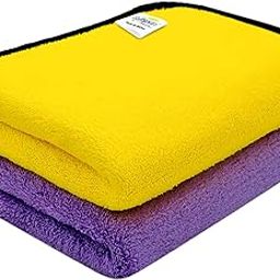 SOFTSPUN 900 GSM, Microfiber Double Layered Silk Banded Edge Cloth 30x40 Cms 2 Piece,Yellow+Purple! Extra Thick Microfiber Cleaning Cloths Perfect for Bike, Auto, Cars Both Interior and Exterior.-image-72