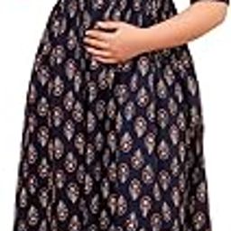 Maternity Feeding Kurti for Women | Rayon Anarkali Dress with Nursing Zip for Pre & Post Pregnancy-image-64