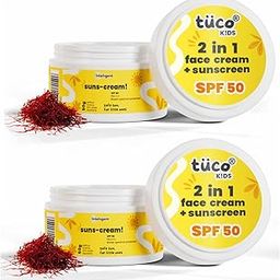 TuCo® Kids 2 In 1 Face Cream + Sunscreen For All Skin Type SPF 50 With Saffron Oil | UVA/UVB PA++++ | Broad Spectrum | Benzophenone- 3 And Avobenzone Free | Ages 2-5, 5-10, 10-15 | 50Gm-Pack Of 2 |-image-70
