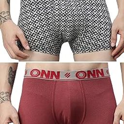 Men's Pack of 2 Super Combed Cotton Printed Mini Trunk with Ultra Soft Waistband (Size: Large) Assorted-6