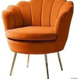 FESTIVAL BAZAR Tufted Barrel Chair with Unique Design for Living Room (Orange)-image-13