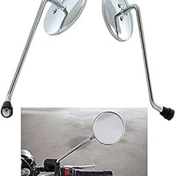 NEW RIDER Bike 137 Handlebar Rear View Mirror Round shape End Adjustable Rotatable Stylish Handle bar Side Mirror Set of 2 PCs Chrome For Yamaha RX 100-image-62