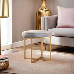 Dence Store Ottoman Pouffes for Sitting/Room Decor - Puffy Stool and Footstools - Ottoman Stool for Living Room Furniture with Storage Round Ottoman-Grey.-image-93