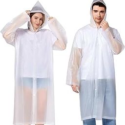 Ethylene Vinyl Acetate (Eva) Transparent Long Raincoat Water Resistant with Adjustable Hood Rainwear Poncho for Men Women Travel (Universal, White), Free Size-picture-7