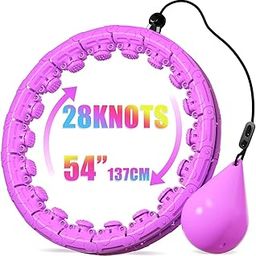 ABUDIT Weighted Hula Infinity Fitness Hoop for Adult Weight Loss, 2 in 1 Smart Fitness Workout Hula Circle Hoops with 28 Detachable Knots, Exercise Fit Hoop Suitable for Women and Beginners (Purple 1)-image-27