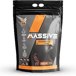 Musfit Massive Muscle Lean gainer | 560 Kcal | 60g Carbs | 60g Protein | 3g Creatine Monohydrate | Flavour Chocolate (5Kg)-image-87
