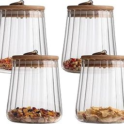 UMAI Borosilicate Glass Jar with Bamboo Lid | Kitchen Organizer Items and Storage | Multi-utility, Leakproof, Airtight Storage Jar for Cookies, Snacks, Tea, Coffee, Sugar | 620 ml | Pack of 4-image-43