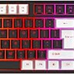 Ant Esports MK1450 Pro Backlit Membrane Wired Gaming Keyboard with Mixed Colour Lighting, White & Black Keycaps, Double Injection Key Caps - Black-1