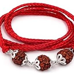 99.5% Pure Silver Certified Orignal 5 Mukhi Rudraksh Rakhi-picture-19