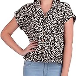 Black/White/Multicolor Animal Print Shirt for Women-image-62