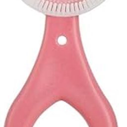 BADAL KIDZ Kids U Shaped Soft Silicone Manual Toothbrush | Food Grade Soft Silicone Brush Head | 360 Oral Teeth Cleaning Tools For Children & Infant | Suitable For 2-6 Years (Pack of 1, Pink)-32