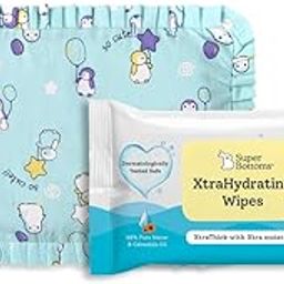 SuperBottoms Mustard Seed Pillow + XtraHydrating™ Wipes | 3x Thicker Premium Wet wipes | 98% Pure Water | Prevents Flat-head Syndrome | Doctor Tested Best Baby Wipes (Unscented) - FREE 40 Wipes-18